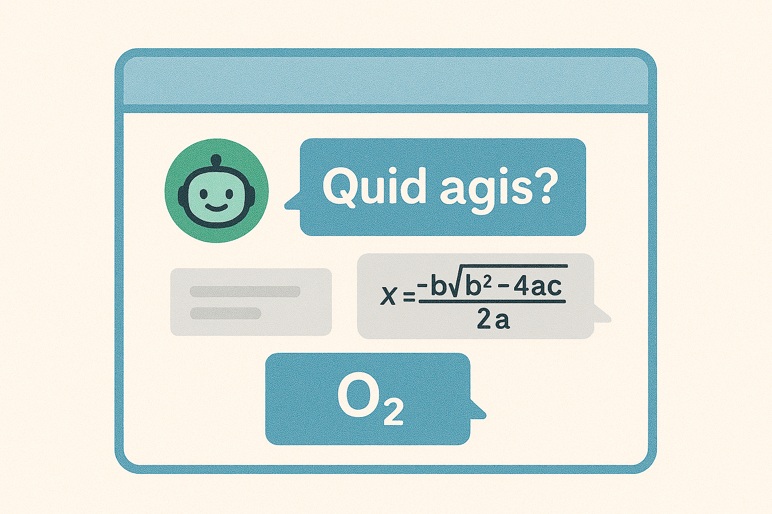 A chat feed with latin, science, and math equations